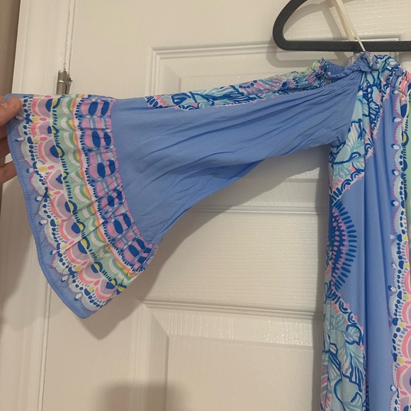 Beautiful Blue off the shoulder Lily Pulitzer Dress Sz S - Picture 2 of 4